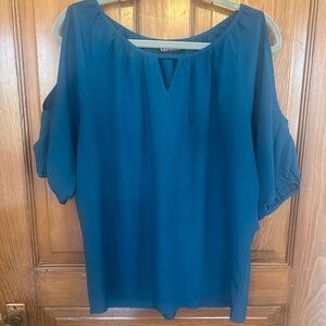 Express Teal Cold Shoulder Blouse